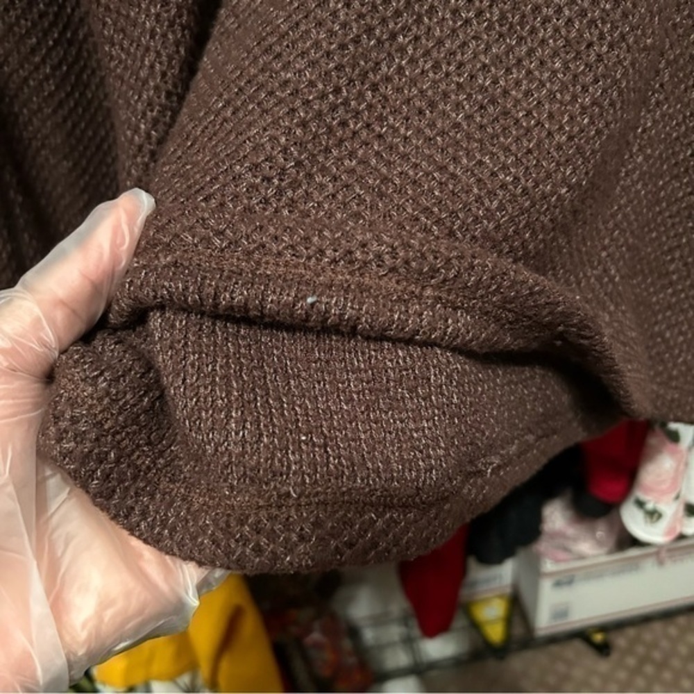 Banana Republic Brown Drop Shoulder Waffle Knit Sweater Size Medium - "Lacie" - Picture 11 of 13